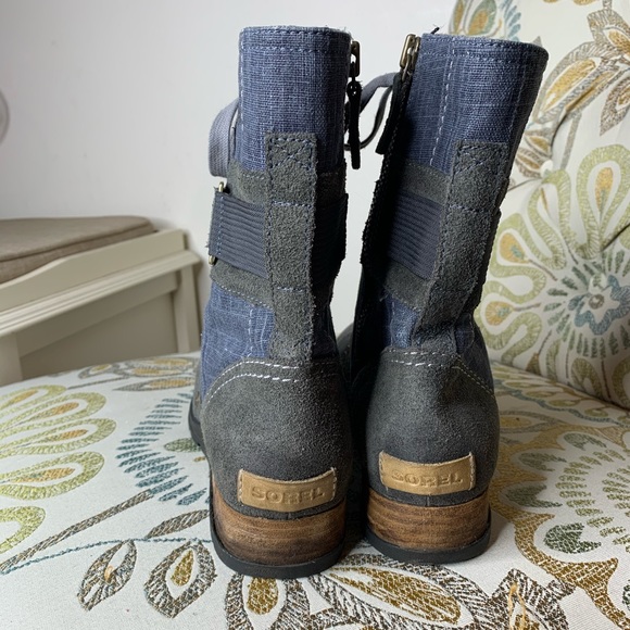 SOREL Carly Womens Denim Combat Boots Sz 9.5 - Picture 3 of 4